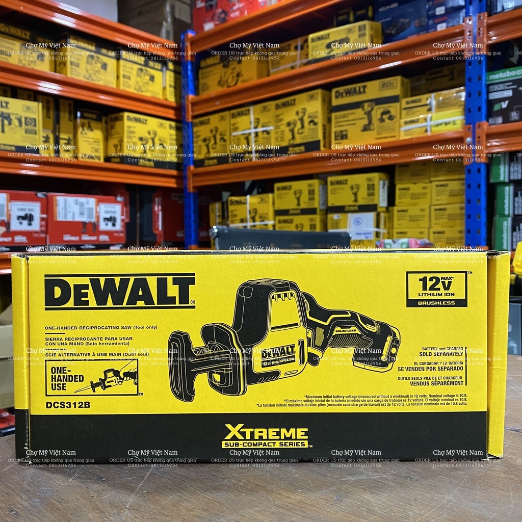 Cưa kiếm DEWALT  XTREME 12-volt Max Variable Speed Brushless Cordless Reciprocating Saw  máy nhập Mỹ