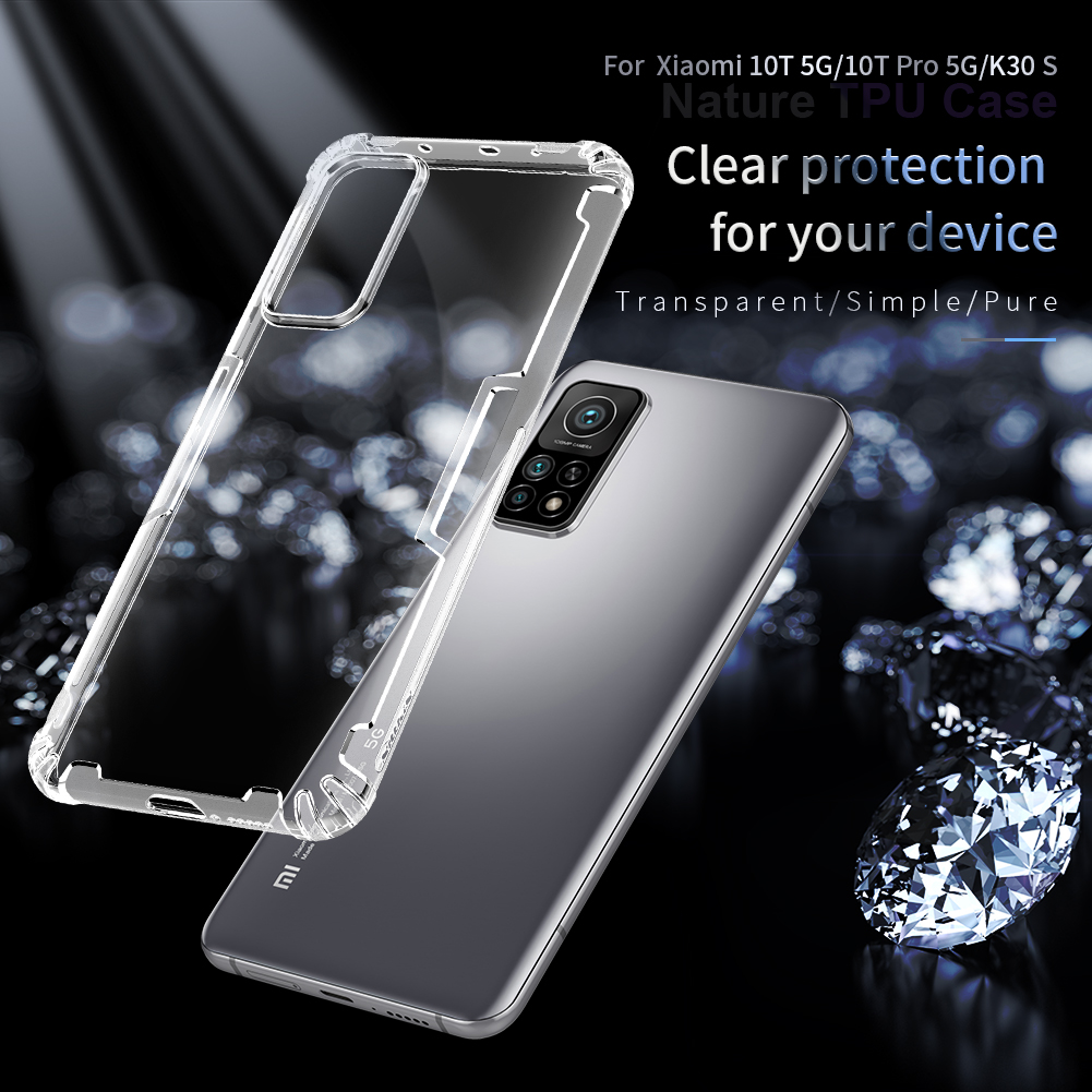 Ốp điện thoại Nillkin bằng TPU silicon mềm trong suốt siêu mỏng cho Xiaomi Mi 10T / M
