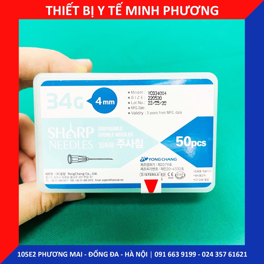 Đầu kim tiêm dưỡng chất 32G, 34G hộp 50 chiếc