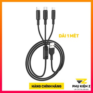 Cáp sạc 3 đầu Soarer HOCO X25 (Micro-Type-C -Lightning)