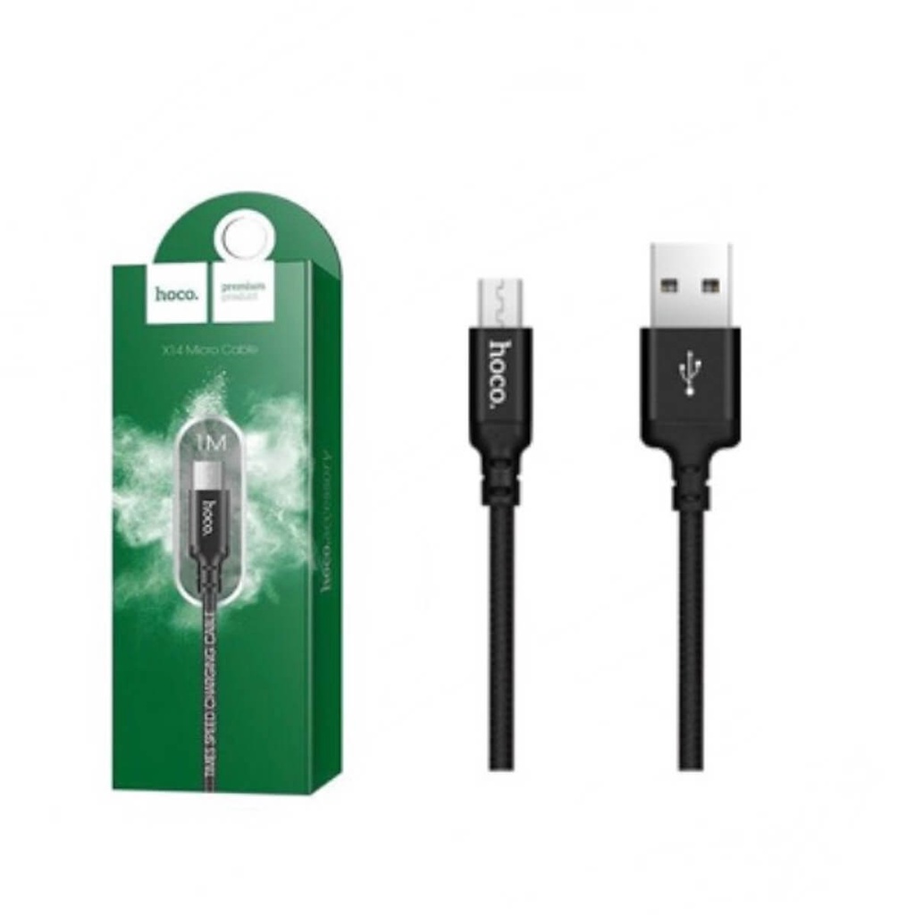 DÂY SẠC MICRO USB HOCO X14 2A 1M - CÁP SẠC NHANH BỌC DÙ CHỐNG ĐỨT GẬP