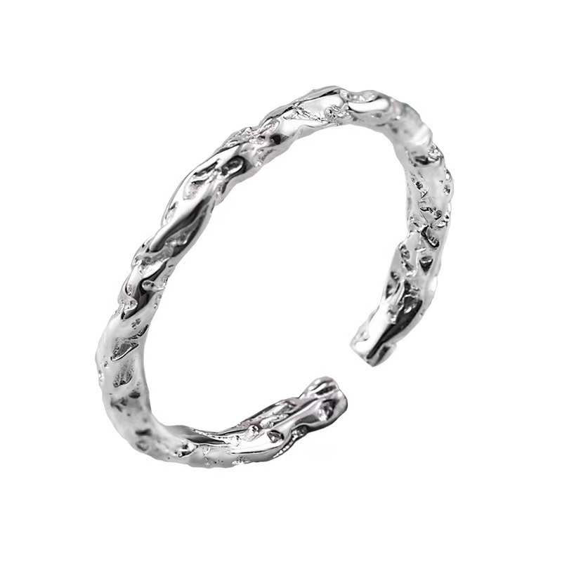 Nhẫn hở mạ bạc 925 thiết kế đơn giản có thể điều chỉnh kích thước cho nữ