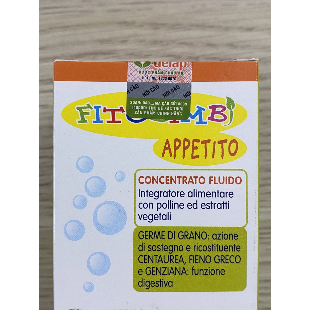 Fitobimbi Appetito  - Thảo dược châu âu giúp bé ăn ngon, hấp thu tốt (Chai 200ml) - Chính hãng Ý