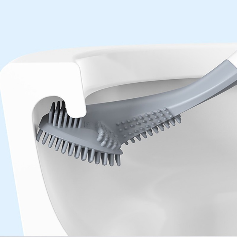 Bàn Chải Vệ Sinh Toilet Cán Dài Bằng Silicon Mềm Tiện Dụng