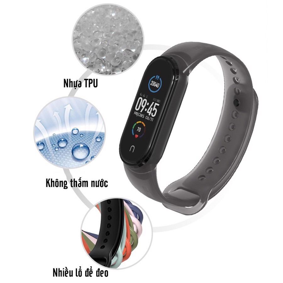 Dây đeo thay thế cho Xiaomi Miband 5 Mijobs trong suốt