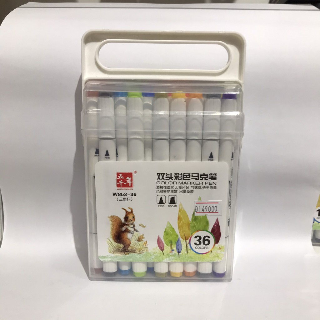 Bút Lông Màu 2 Đầu Color Marker Pen W853 (12/24/36/48 Màu)