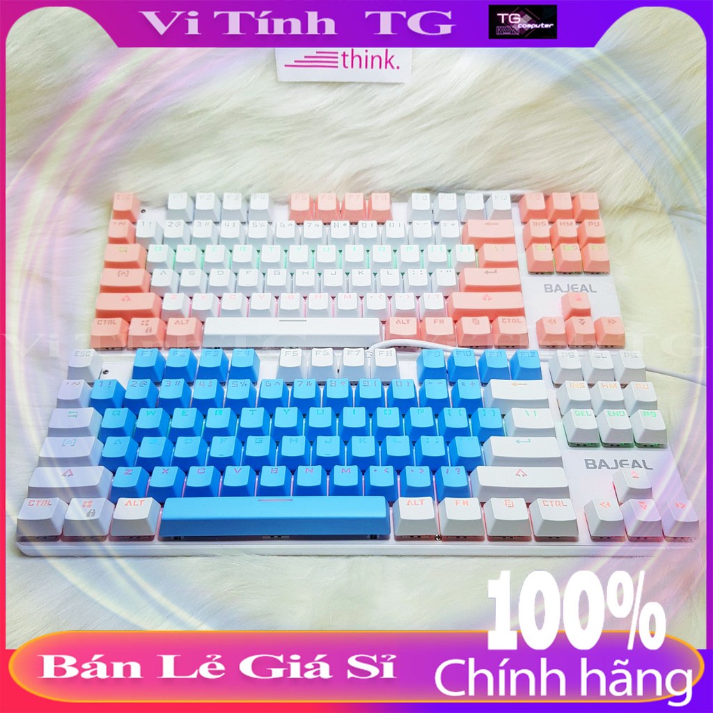 BÀN PHÍM CƠ Máy Tính Màu Hồng Led RGB - Màu xanh Chơi Game Dùng Văn Phòng Cực Đã - Loại BÀN PHÍM CƠ 87 phím