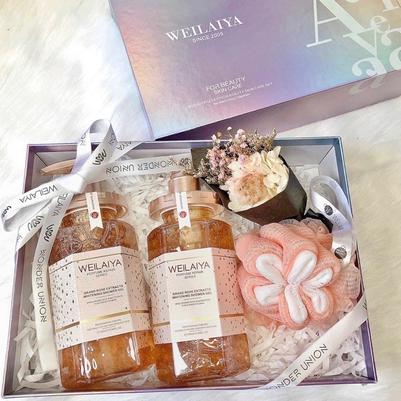 Sưa tắm trăng da Welaiya cánh hoa hồng ép lạnh