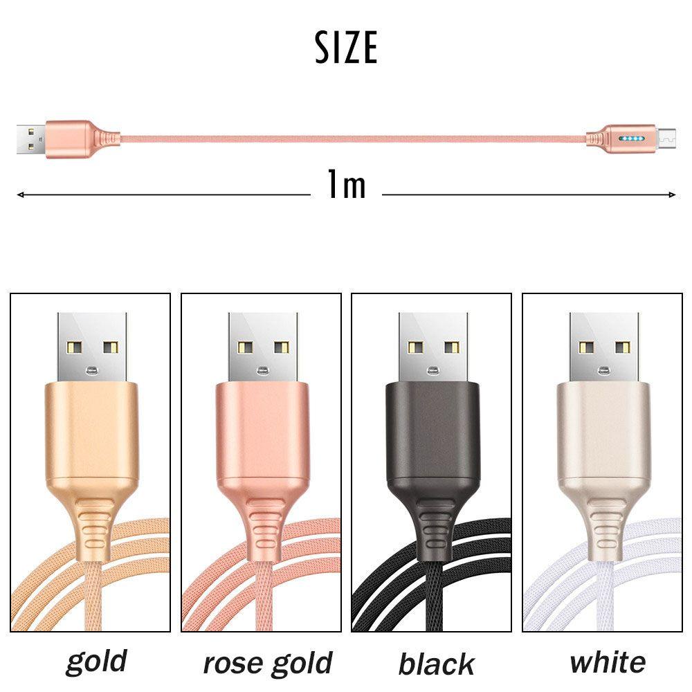 MYRONGVN Dây Cáp Truyền Dữ Liệu 2A Tự Động Ngắt Kết Nối Bằng Nylon Mới