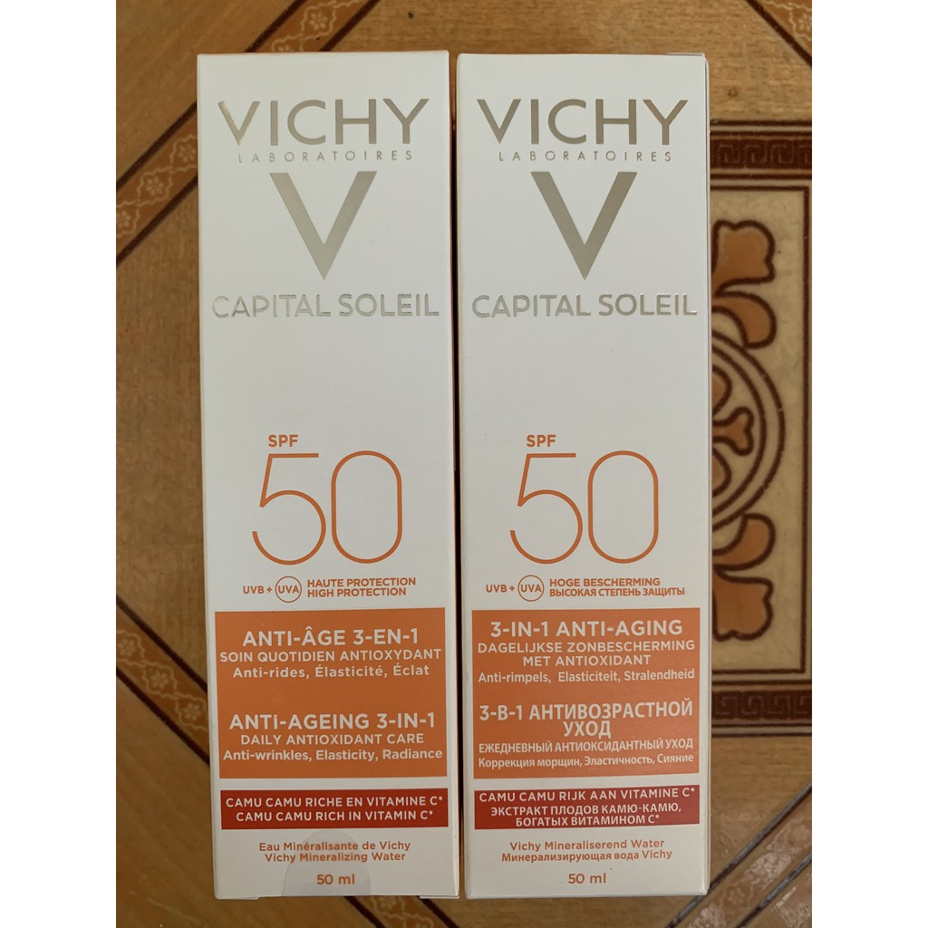 Kem chống nắng bảo vệ và giúp giảm các dấu hiệu lão hóa Vichy Ideal Soleil Anti-Age SPF50 50ml