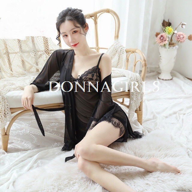 Váy ngủ ren gợi cảm  kèm áo choàng thắt dây sexy gợi cảm VN01 | BigBuy360 - bigbuy360.vn