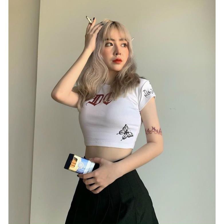[Mã FASHIONG10 giảm 10k đơn 50K] Áo CropTop Nữ In Chữ DG 🦋FREESHIP🦋 Áo Cộc Tay Dáng | BigBuy360 - bigbuy360.vn