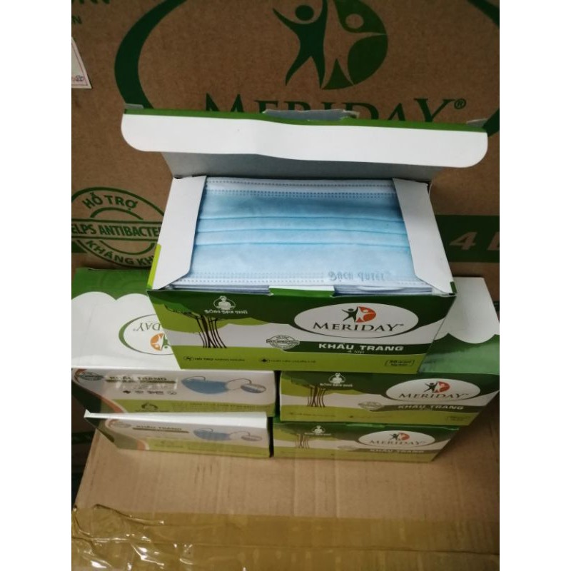 6 hộp khẩu trang y tế Meriday 4 lớp (công ty Bông Bạch Tuyết) | BigBuy360 - bigbuy360.vn