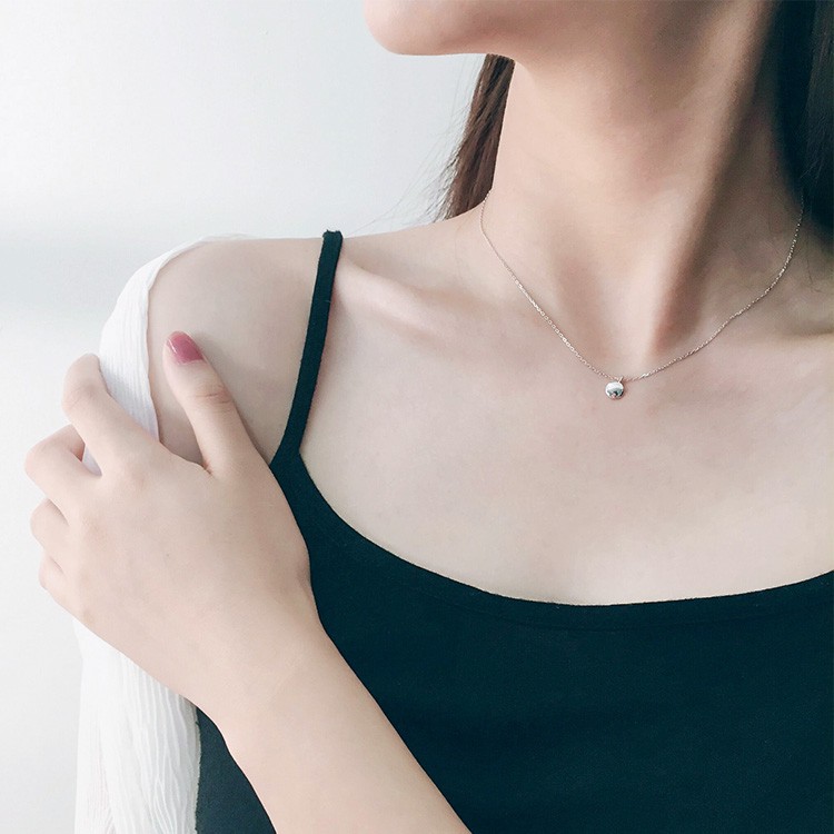 Vòng cổ mạ bạc B49 phong cách Hàn Quốc đơn giản xinh xắn