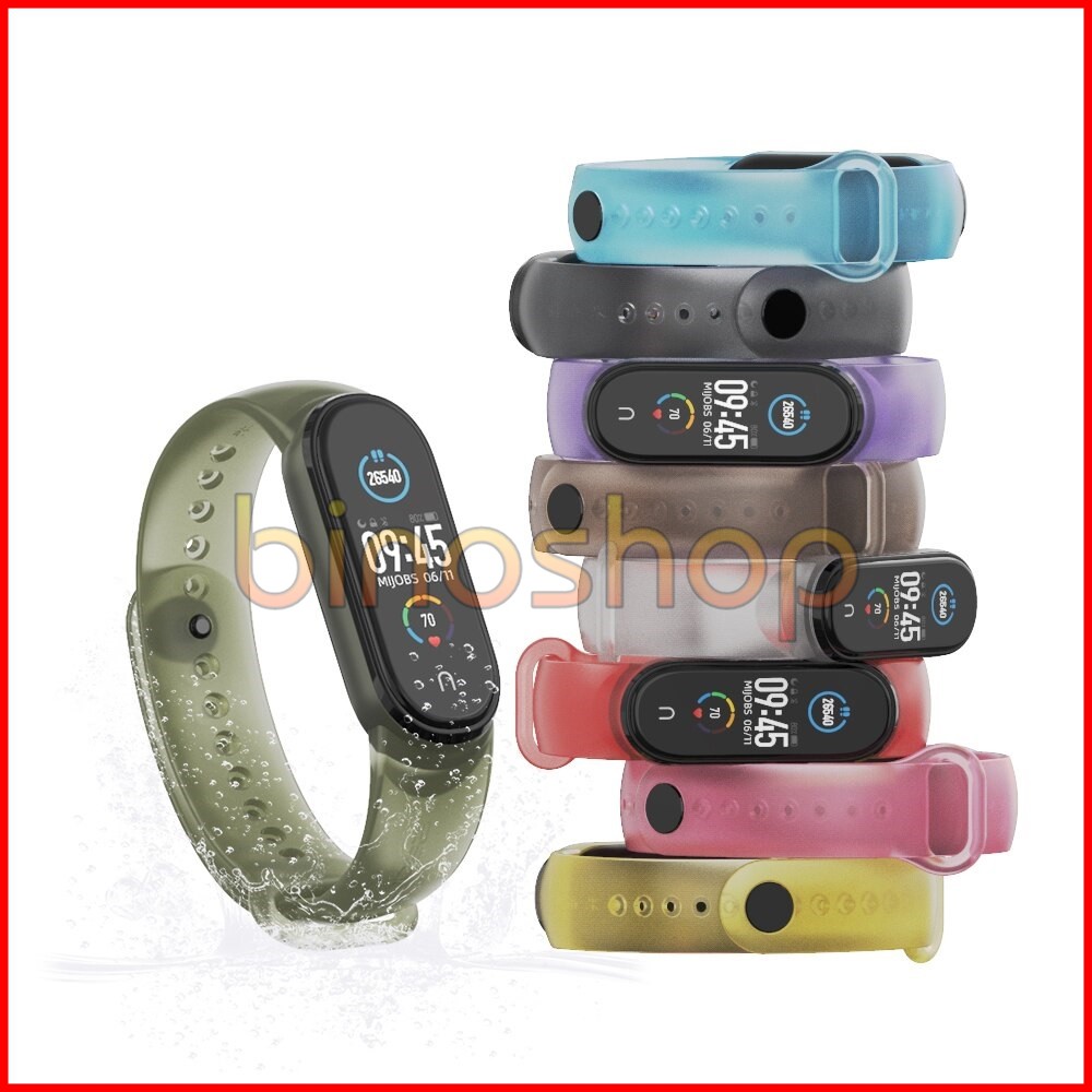 Dây đeo cao su trong suốt miband 5 chính hãng MIJOBS - dây đeo thay thế xiaomi mi band 5 trong suốt mijobs