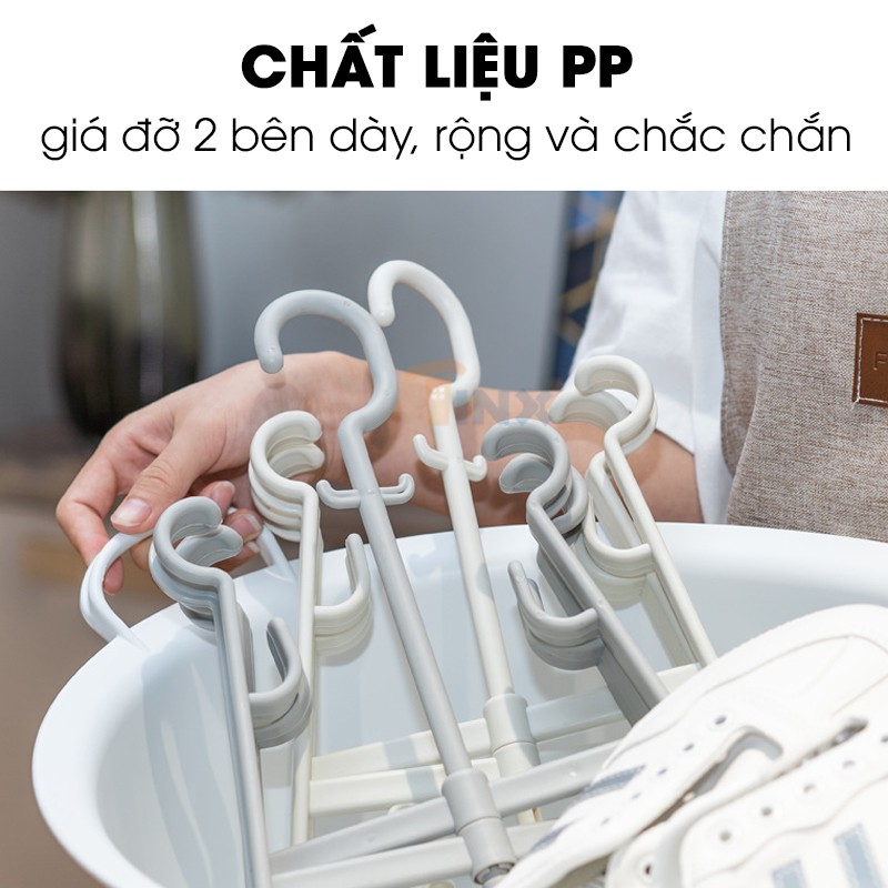 Móc treo phơi giày dép tất bằng nhựa PP dày cao cấp - Giá phơi quần áo cà vạt xoay 360 độ