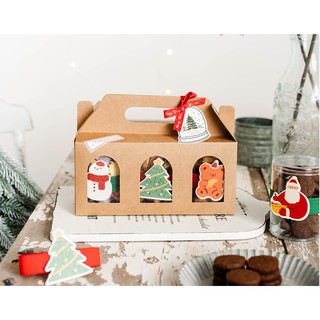 Hộp giấy Kraft có cửa sổ trong đựng bánh Cookie, mứt