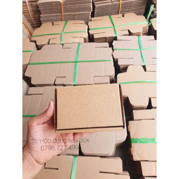 Hộp gói hàng, hộp gói móng úp, hộp gói nail box,  rơm gói hàng.
