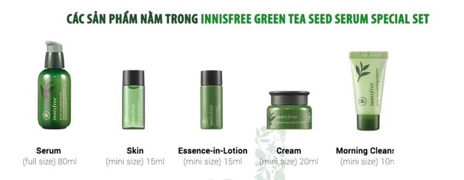 SET TINH CHẤT TRÀ XANH CHUYÊN SÂU INNISFREE CỰC ĐẸP &amp; SANG LUÔN