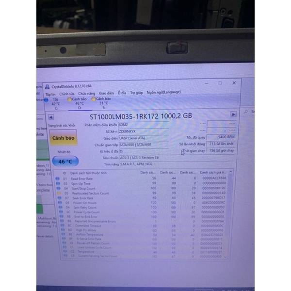 hdd laptop 1000gb, ổ cứng 1TB chép game và data video hình ảnh, sức khoẻ kém, cài win 10, chép data nhanh mượt