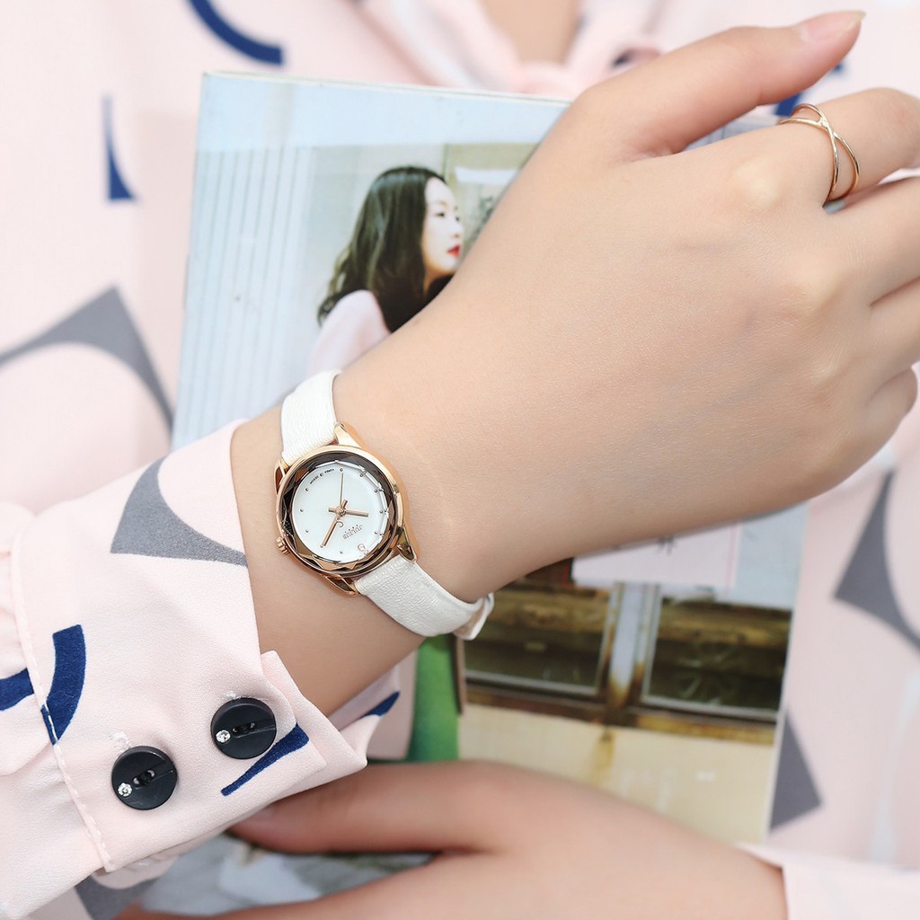 Đồng hồ nữ Julius Hàn Quốc JA-723B dây da cá tính (Trắng) | BigBuy360 - bigbuy360.vn