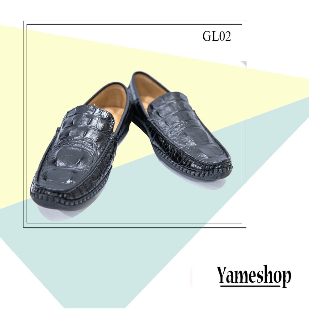 Giày lười da cá sấu GL02 - Giày da bệt cao cấp 2019 (Tặng 1 đôi lót giày/sp)