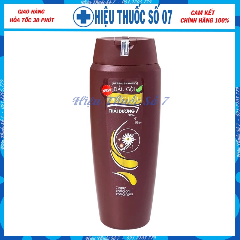 Dầu gội dược liệu Thái Dương 7 chai 200ml, sạch gàu sau lần gội đầu tiên và 7 ngày tiếp theo không gội vẫn không ngứa