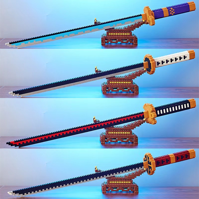 One Piece Roronoa Zoro Sandai Kitetsu Yamato Đồ chơi khối xây dựng đồ chơi trang trí