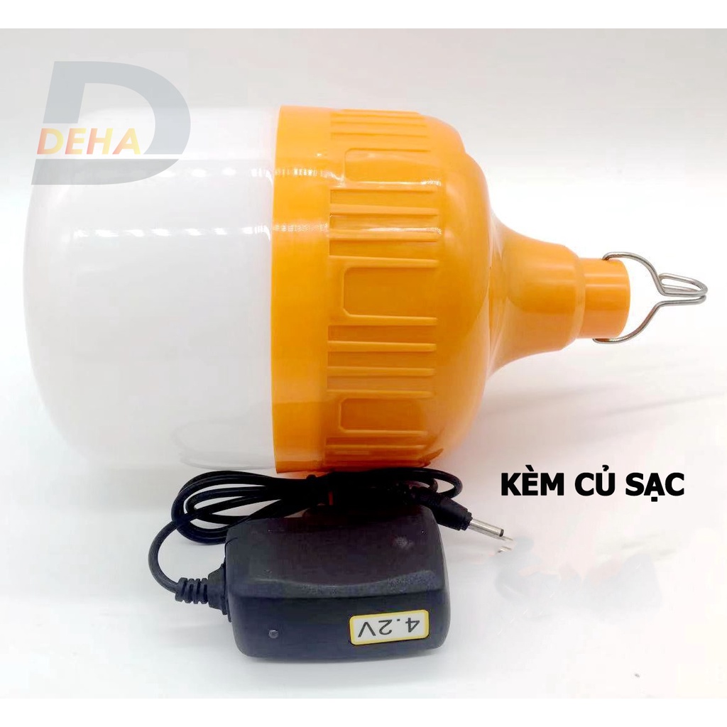 Bóng đèn Led sạc tích điện có móc treo, pin sạc dung lượng lớn, không cần dây điện, bulb chống nước, 50/100/150W