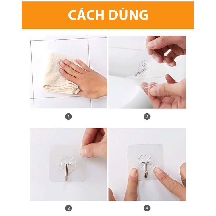 Móc Dán Tường Siêu Dính Trong Suốt Chịu Lực Lên Tới 10Kg Bề Mặt Keo Siêu Dính Hàng Dày Loại 1 - Kimi Decor