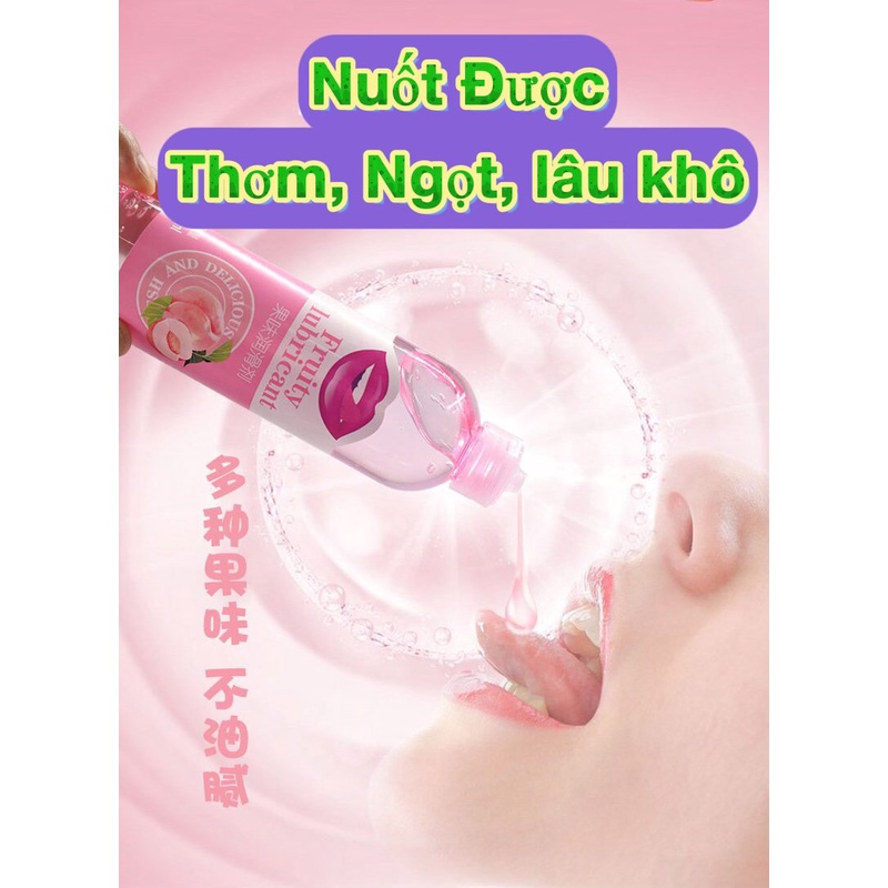 Gel bôi trơn nuốt được Fruity Lubricant vị Cam Đào Nho massage Body Oral chai 245ml