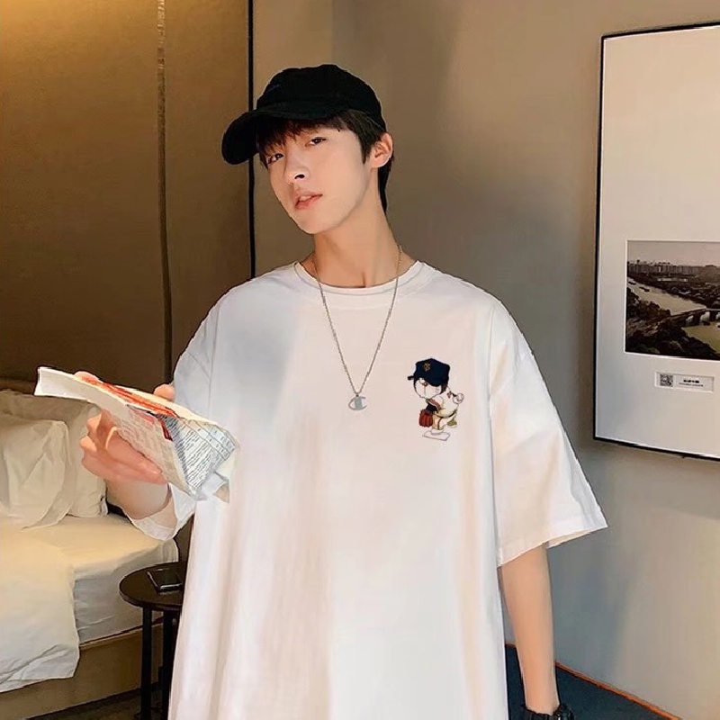 Áo Thun Tay Ngắn Dáng Rộng In Họa Tiết Hoạt Hình Phong Cách Hip Hop Nhật Bản Thời Trang Mùa Hè Cho Nam (M-8XL)