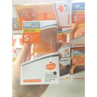 BÌNH SỮA PP WESSER CỔ HẸP 60ML