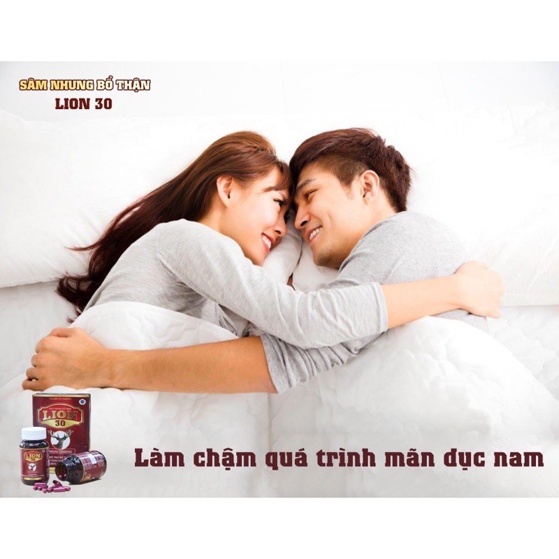 👍 CHÍNH HÃNG👍  Tăng cường sinh lý nam 100% Thảo Dược - Sâm Nhung Bổ Thận Lion 30 (Lọ 30v)