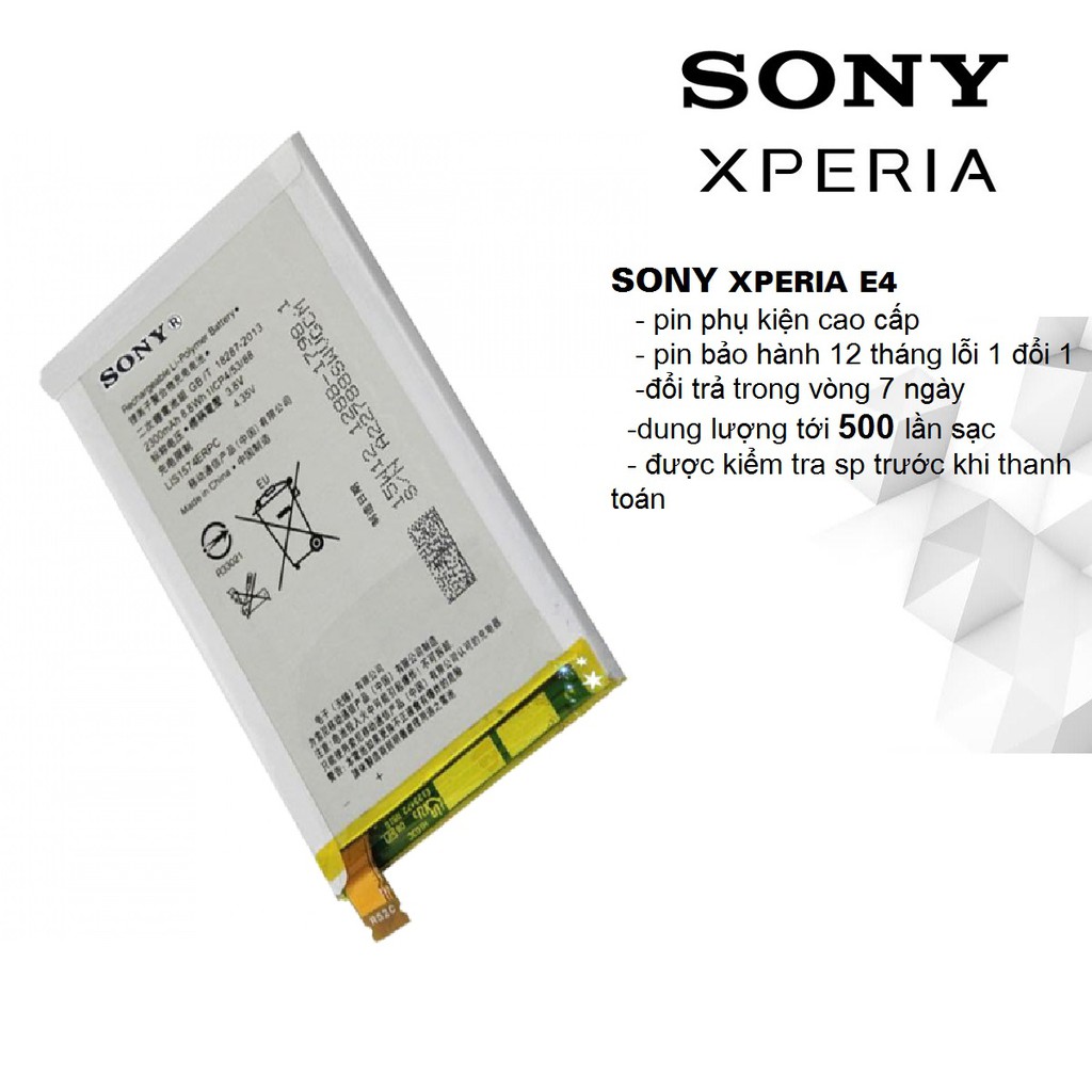 [Dùng Thử 7 Ngày] Pin Sony Xperia E4 - Bảo hành 12 tháng - Hoàn tiền 100% nếu không hài lòng