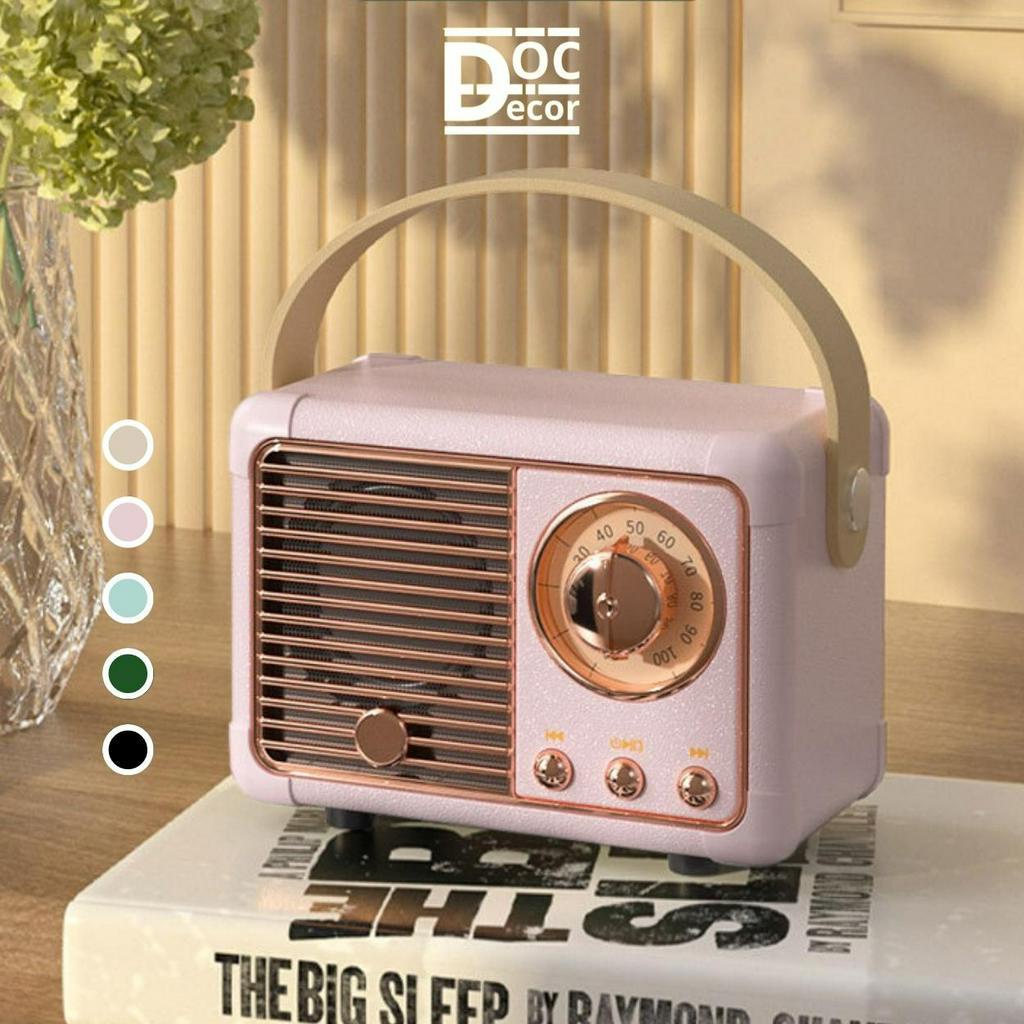 Loa Bluetooth mini HM11 Vintage Retro âm thanh 3D, Decor phòng ngủ, Quà tặng