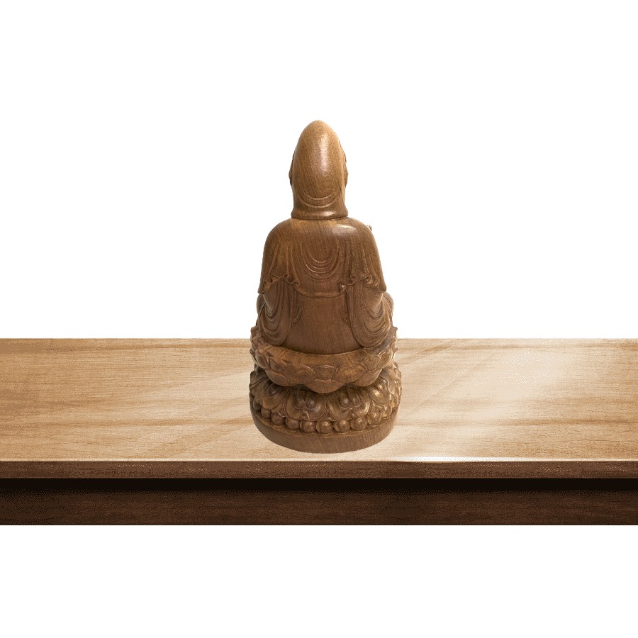 Tượng Phật Bà Quan Âm Bồ Tát Kích Thước 15x9x9 cm Gỗ Bách Xanh, Gỗ Hương Cao Cấp