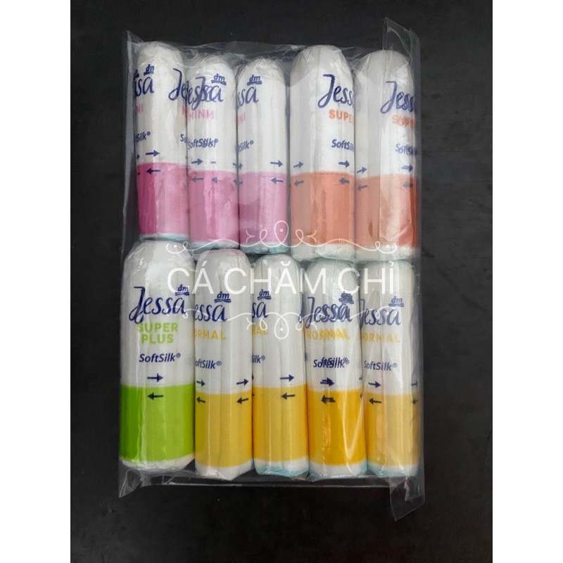 Tampon bán lẻ Set 10 chiếc băng vệ sinh dạng nút tampon Jessa mix đủ size thumbnail