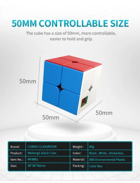 RUBIK 2x2 MOYU MEILONG màu Trơn