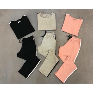 Set bộ thể thao cotton phối sọc