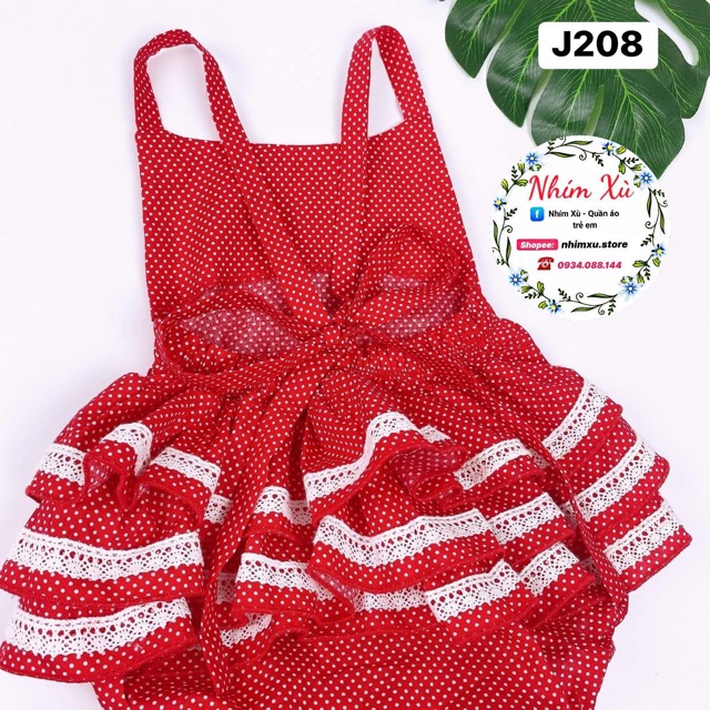 Bodysuit chấm bi đỏ xếp tầng sexy (5-10kg) | BigBuy360 - bigbuy360.vn