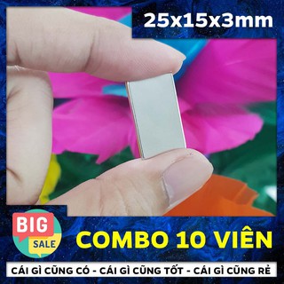 10 viên nam châm vĩnh cửu 25x15x3mm