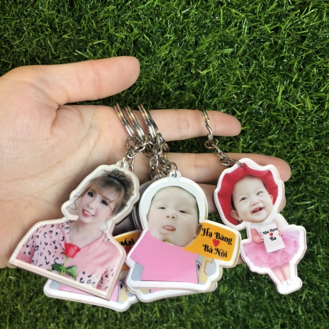 Móc khoá chibi cắt ghép mặt siêu xinh