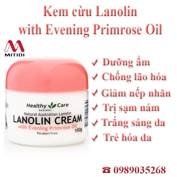 Kem nhau thai cừu Healthy Care Lanolin Cream with Evening Primrose Oil date 2023