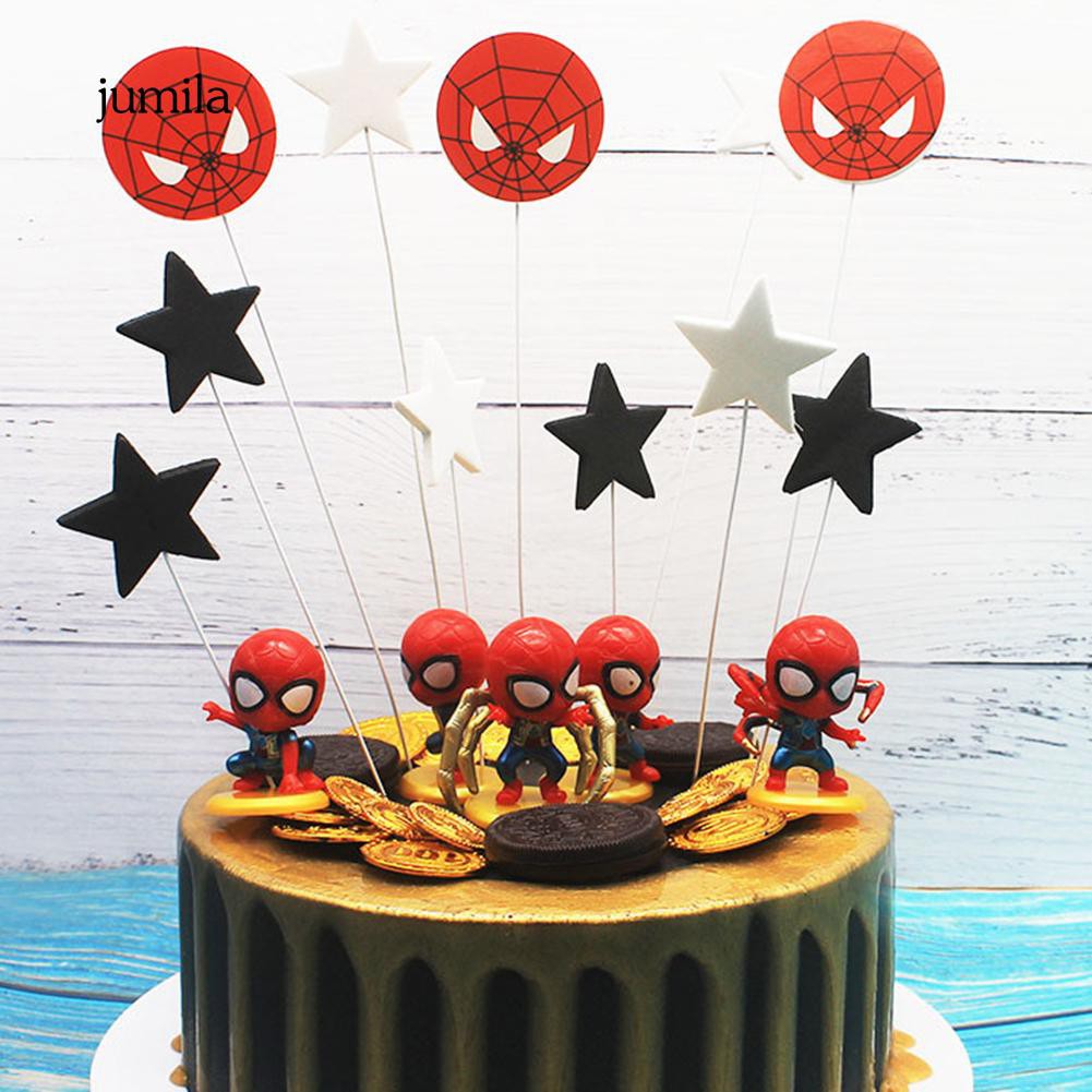 Bộ 8 mô hình đồ chơi Spider Man gắn đế trang trí dễ thương