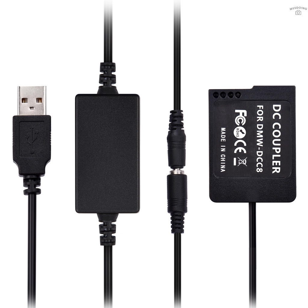 Bộ sạc pin Andoer DMW-DCC8 USB cao cấp thay thế cho máy ảnh Panasonic Lumix DMC-FZ200 Fz85