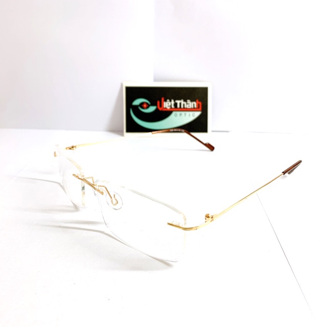 Mắt Kính TITAN Mềm Dẻo Nhẹ Gọng Kính Khoan Lỗ Không Viền Không Khung Kính Giả Cận