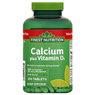 [DATE 1/2023] Finest Nutrition Canxi Calcium Carbonate plus Vitamin D3 Tablet 250 VIÊN ( TƯƠNG TỰ NATURE BOUNTY / MADE )