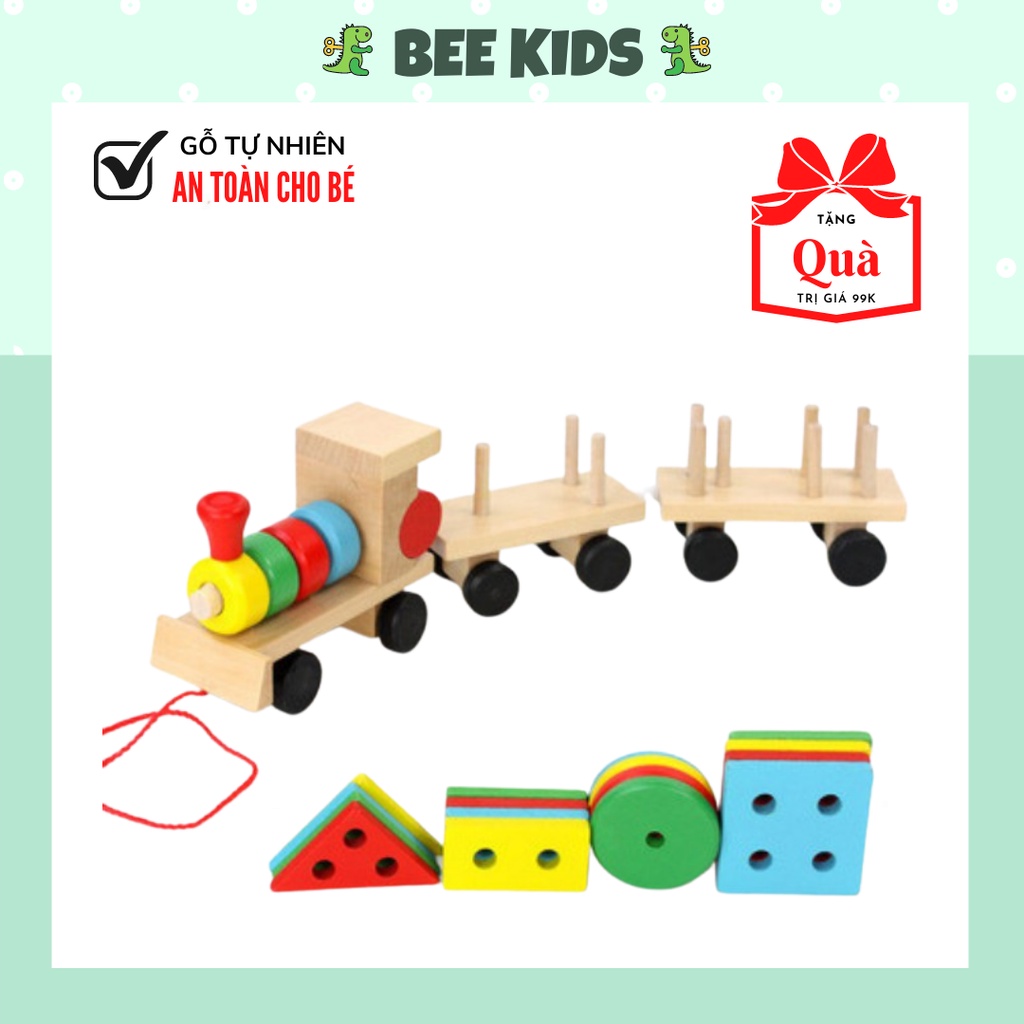 Đồ Chơi Cho Bé Thông Minh Đoàn Tàu Hỏa Chở Hình Khối BEEKIDS