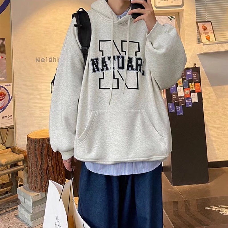 Áo hoodie Thể Thao Dáng Rộng In Chữ Thoải Mái Thời Trang Hàn Quốc Cho Nam Cỡ M-5XL